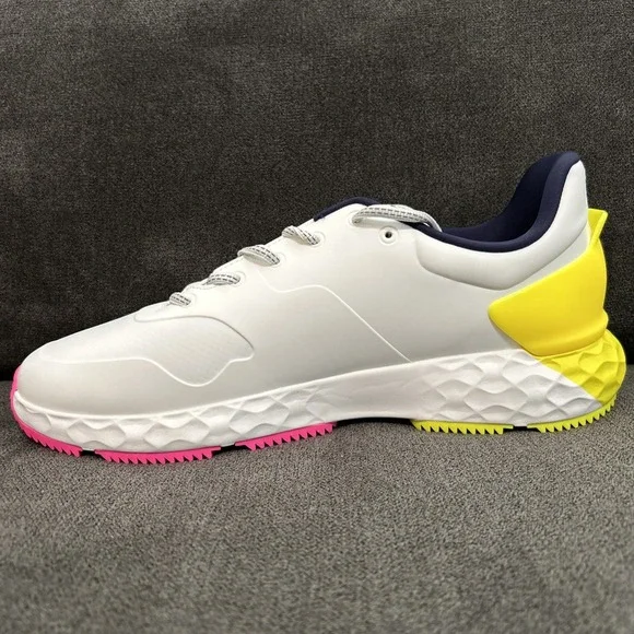G/Fore MG4+ TPU Golf Shoe Mens 11 Snow White Yellow Pink Performance Comfort